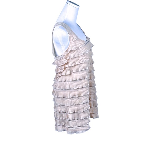 H&M Dress Womens Medium Blush Pink‎ Flapper-Style Tier Ruffle Sleeveless Chiffon - Picture 2 of 10